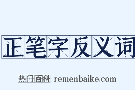 正笔字反义词是什么意思的图片